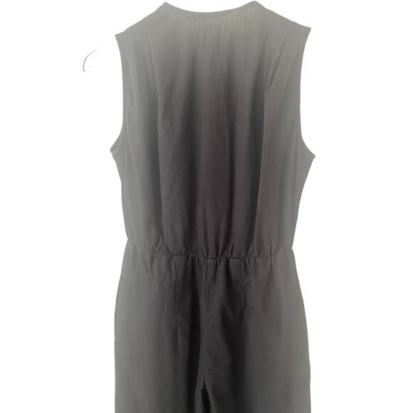 COAST HIGH PLEATED LINEN BLEND JUMPSUIT BLACK SIZE SMALL - Picture 6 of 9